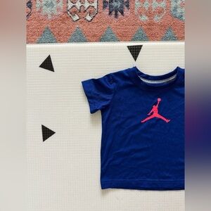 Jordan|Baby boy,toddler vibrant Blue T-Shirt with Red Logo design,size 2T•••